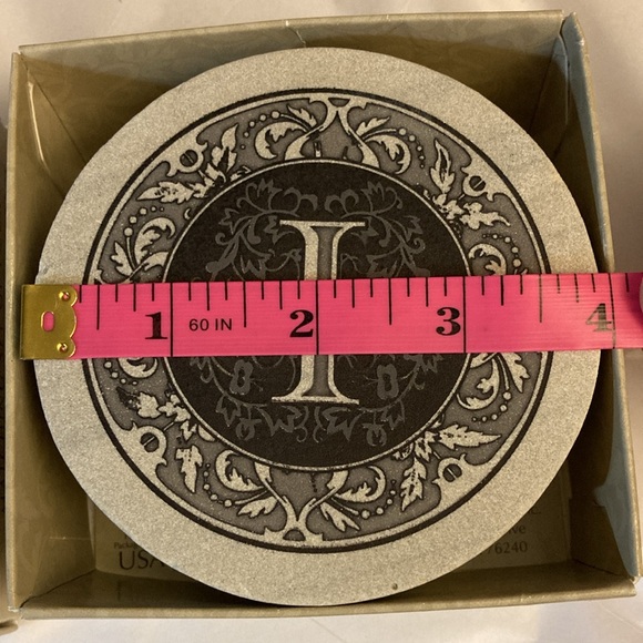 Coasters Set (4) Thirstystone Monograms Sandstone Letter I *open box, flaw - Picture 3 of 8
